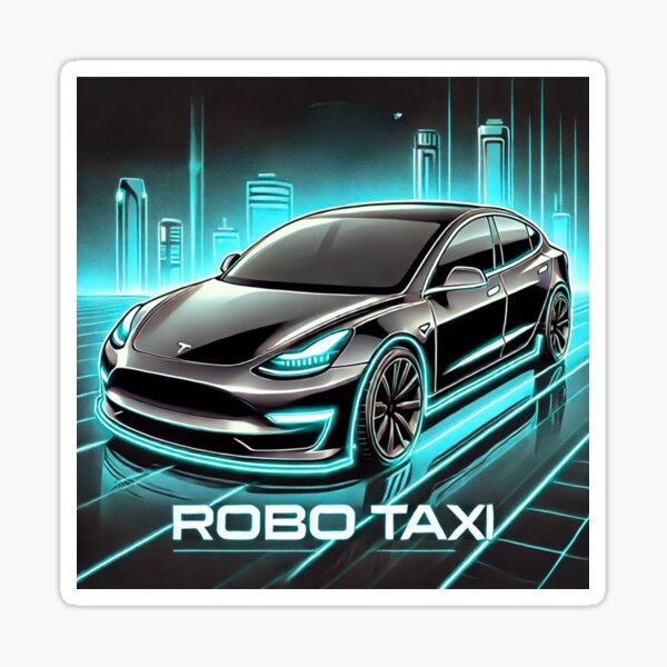 Artikel-Vorschau von Tesla Robo-Taxi, designt und verkauft von TEEJAMBOREE.