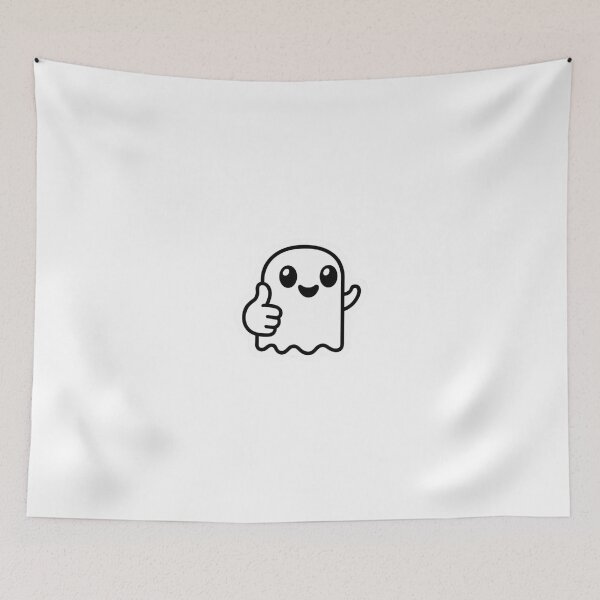 Item preview, cute minimalistic ghost thumbs up designed and sold by Cute World.