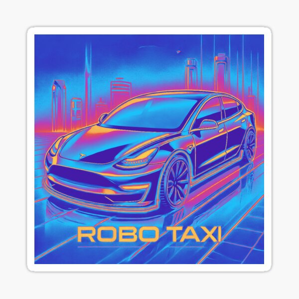 Artikel-Vorschau von Tesla Robo-Taxi, designt und verkauft von TEEJAMBOREE.