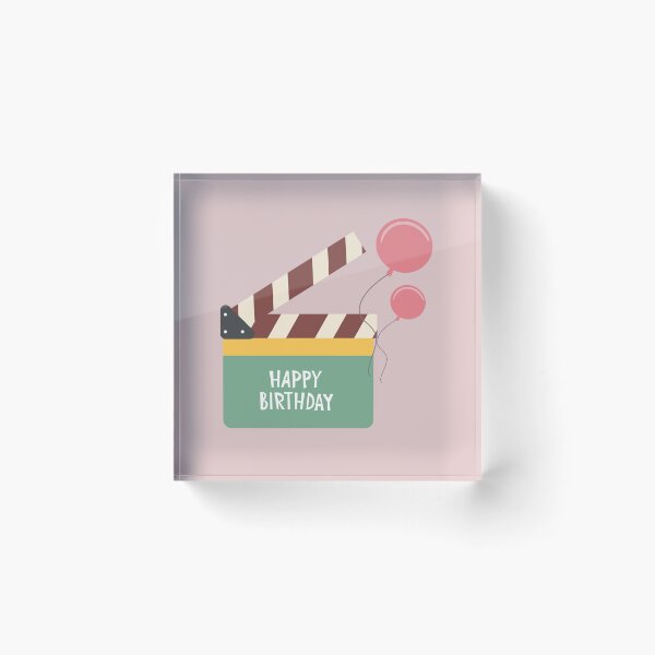 Item preview, Movie clapper board with Happy Birthday and Ballons designed and sold by AlginaPugachova.