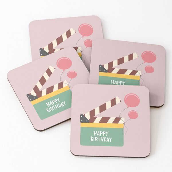 Item preview, Movie clapper board with Happy Birthday and Ballons designed and sold by AlginaPugachova.