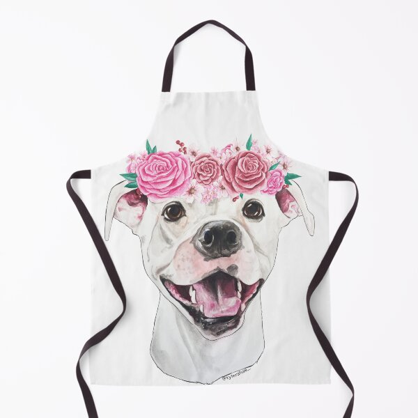 Item preview, CUSTOM White Pitbull Pitti dog with flower crown designed and sold by tylershae.