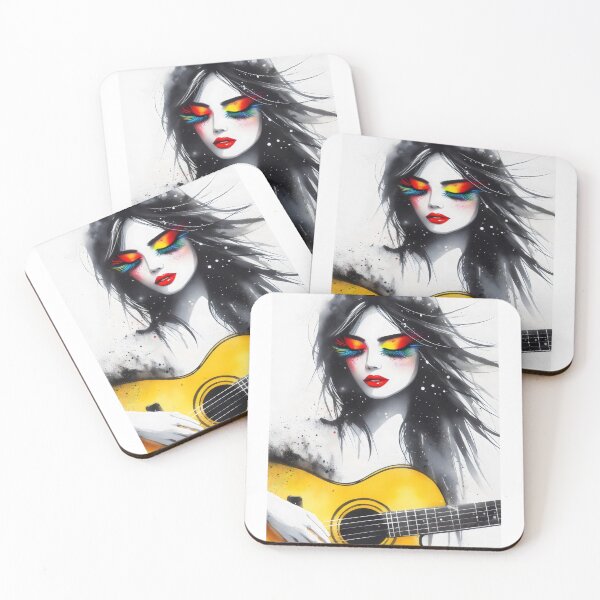 Item preview, Watercolor Guitarist Art designed and sold by CrystalCove11.