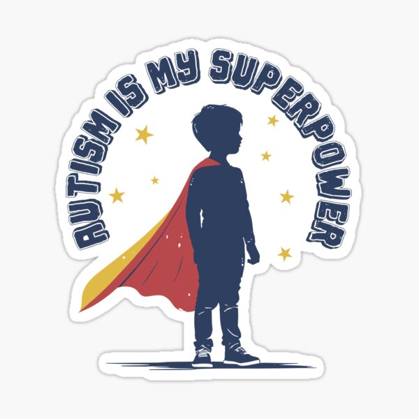 Item preview, Autism Is My Superpower Hero, Neurodiversity Pride designed and sold by FlashCraft Design.