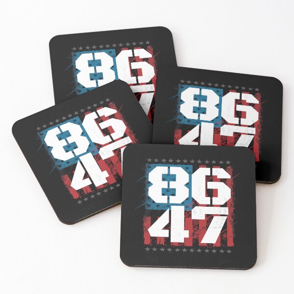Item preview, 86 47 - Anti Trump Design - Reject the 47th President - Military Stencil Typography - Grunge American Flag Art designed and sold by Prints-N-Tees.