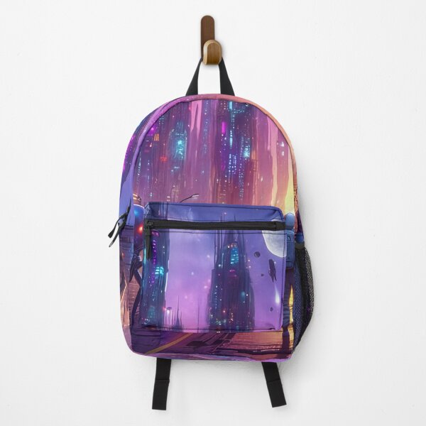 Item preview, Futuristic Neon City with Astronaut and Alien Drones designed and sold by Fantabulous.