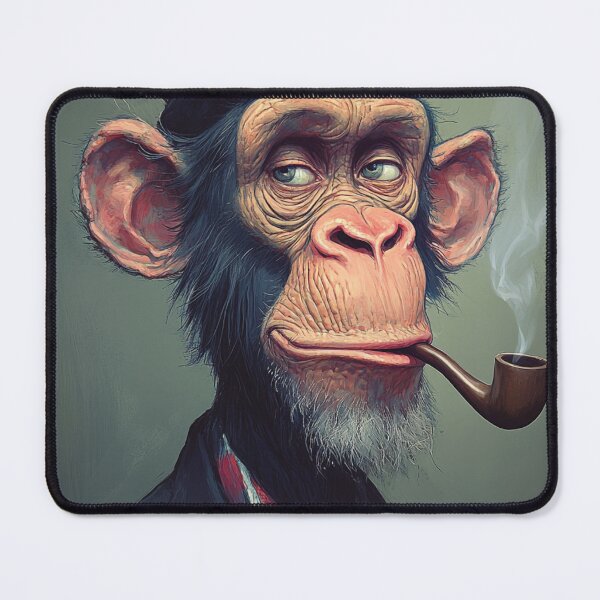 Item preview, Elegant Smoking Monkey in Victorian Attire - Surreal Anthropomorphic Art designed and sold by -DEEWOLF-.