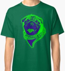 gxp happy pug vector art green Classic T-Shirt