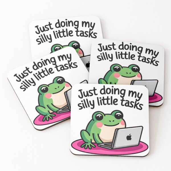 Item preview, Silly Frog at Work – Funny & Cute Art designed and sold by Artyx_Design.