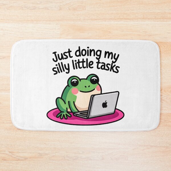 Item preview, Silly Frog at Work – Funny & Cute Art designed and sold by Artyx_Design.