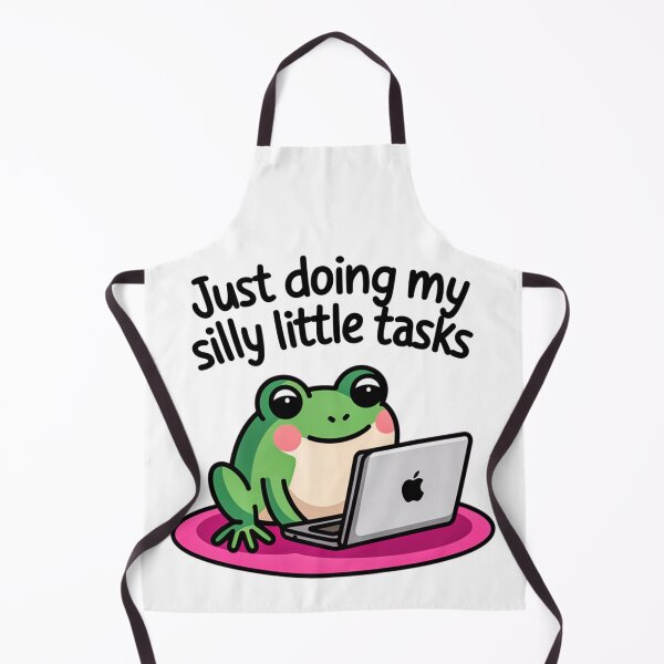 Item preview, Silly Frog at Work – Funny & Cute Art designed and sold by Artyx_Design.