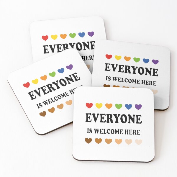 Item preview, Everyone Is Welcome Here - LGBT Black Brown Hearts designed and sold by Inspirationmotivation.