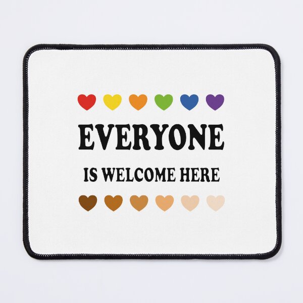 Item preview, Everyone Is Welcome Here - LGBT Black Brown Hearts designed and sold by Inspirationmotivation.