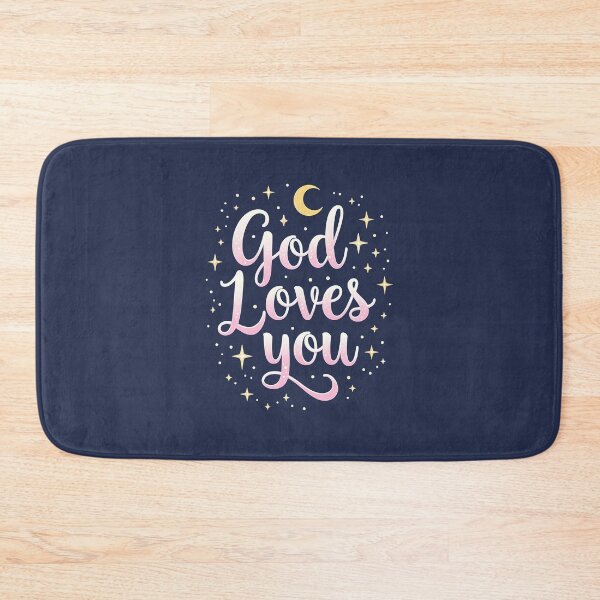 Item preview, God Loves You Celestial Stars Moon Inspirational Faith Script designed and sold by katloganusa.
