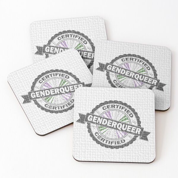 Item preview, Certified Genderqueer Pride Seal of Approval with Pride Flag Background designed and sold by LiveLoudGraphic.