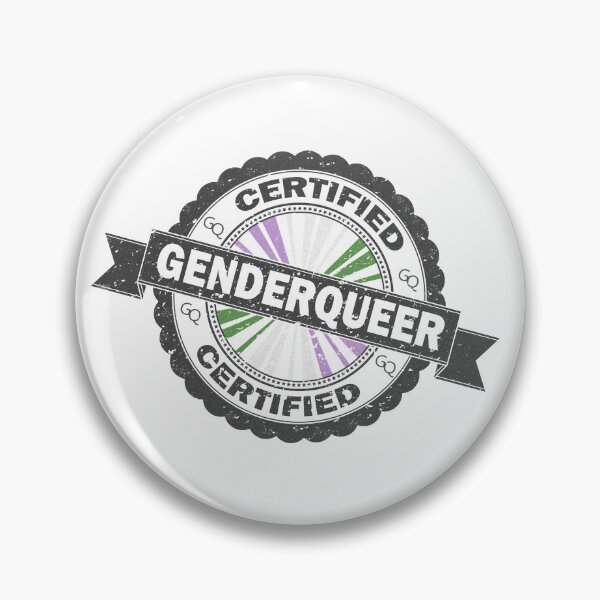 Item preview, Certified Genderqueer Pride Seal of Approval with Pride Flag Background designed and sold by LiveLoudGraphic.