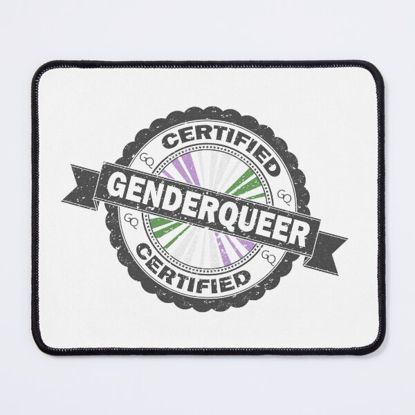 Item preview, Certified Genderqueer Pride Seal of Approval with Pride Flag Background designed and sold by LiveLoudGraphic.