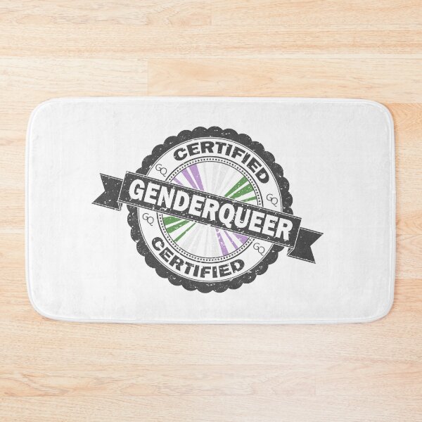 Item preview, Certified Genderqueer Pride Seal of Approval with Pride Flag Background designed and sold by LiveLoudGraphic.