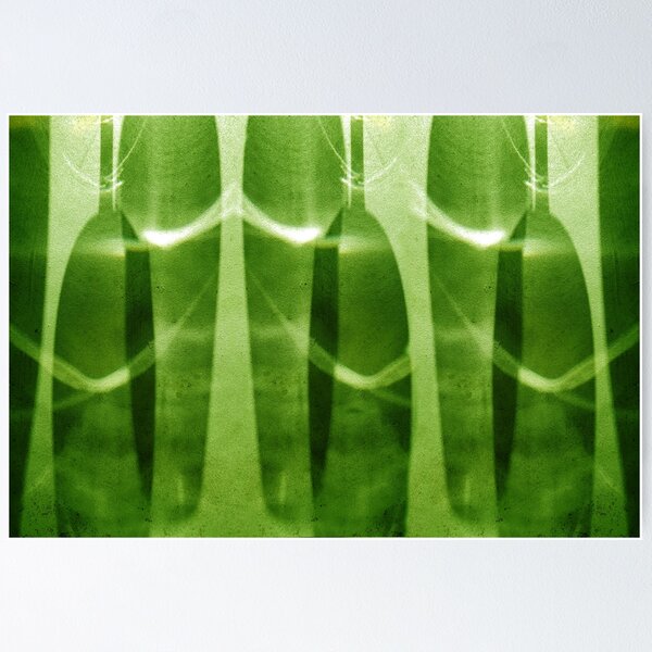 Green Shadows and Glasses by Adelaide Artist Avril Thomas at Magpie Springs Poster