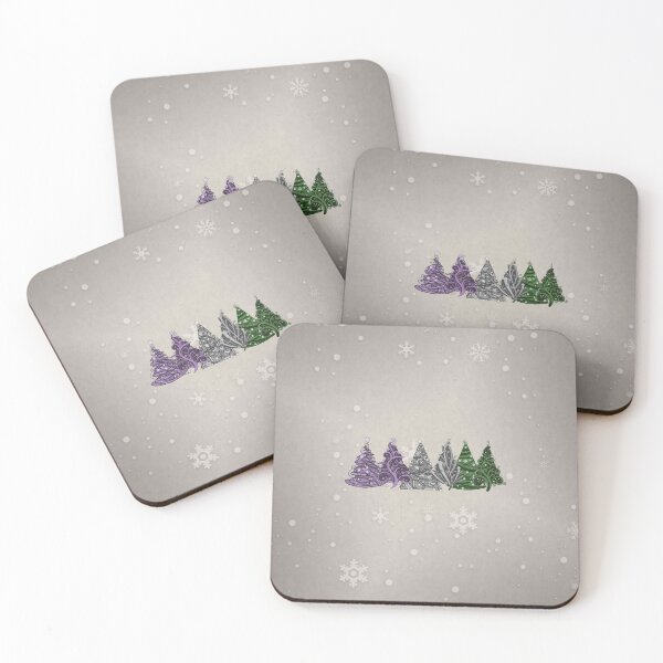 Item preview, Row of Three Genderqueer Pride Flag Christmas Trees designed and sold by LiveLoudGraphic.
