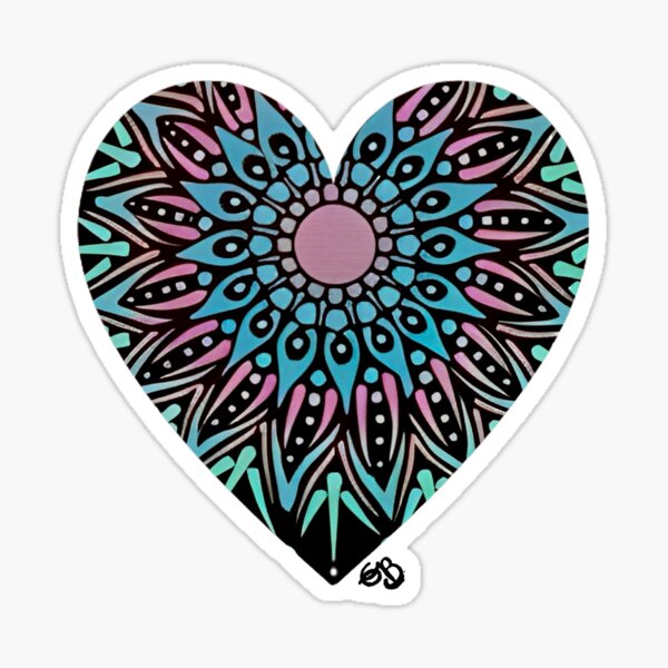 Item preview, Mandala heart colored designed and sold by EB-DigitalART.