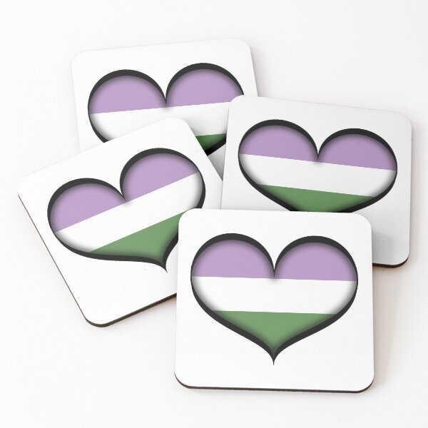 Item preview, Large Vector Heart in Genderqueer Pride Flag Colors designed and sold by LiveLoudGraphic.