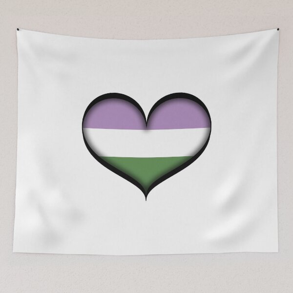 Item preview, Large Vector Heart in Genderqueer Pride Flag Colors designed and sold by LiveLoudGraphic.