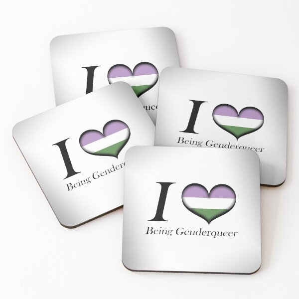 Item preview, I Heart Being Genderqueer Design Pride Flag Colored Heart designed and sold by LiveLoudGraphic.