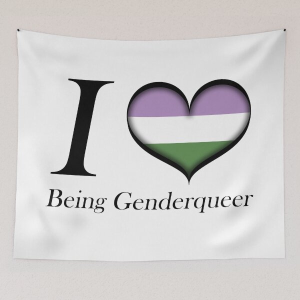 Item preview, I Heart Being Genderqueer Design Pride Flag Colored Heart designed and sold by LiveLoudGraphic.