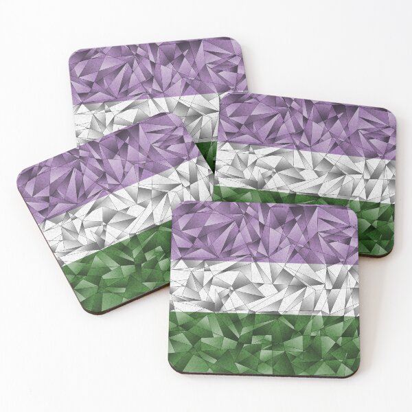 Item preview, Abstract Fractal Triangles Genderqueer Pride Flag Pattern designed and sold by LiveLoudGraphic.