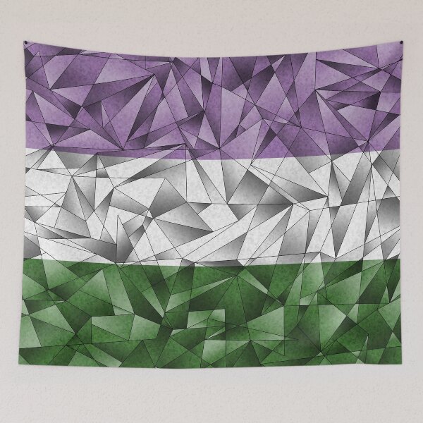 Item preview, Abstract Fractal Triangles Genderqueer Pride Flag Pattern designed and sold by LiveLoudGraphic.