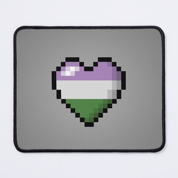 Item preview, Large Pixel Heart Design in Genderqueer Pride Flag Colors designed and sold by LiveLoudGraphic.
