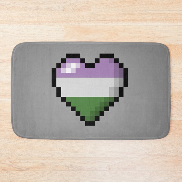Item preview, Large Pixel Heart Design in Genderqueer Pride Flag Colors designed and sold by LiveLoudGraphic.