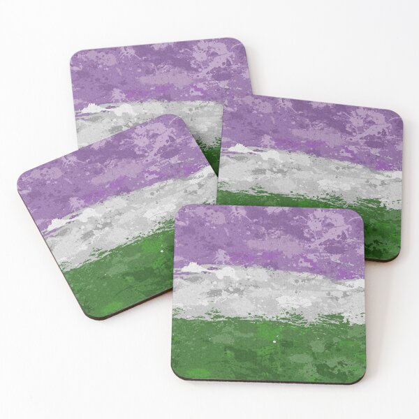 Item preview, Abstract Paint Splatter Genderqueer Pride Flag Pattern designed and sold by LiveLoudGraphic.
