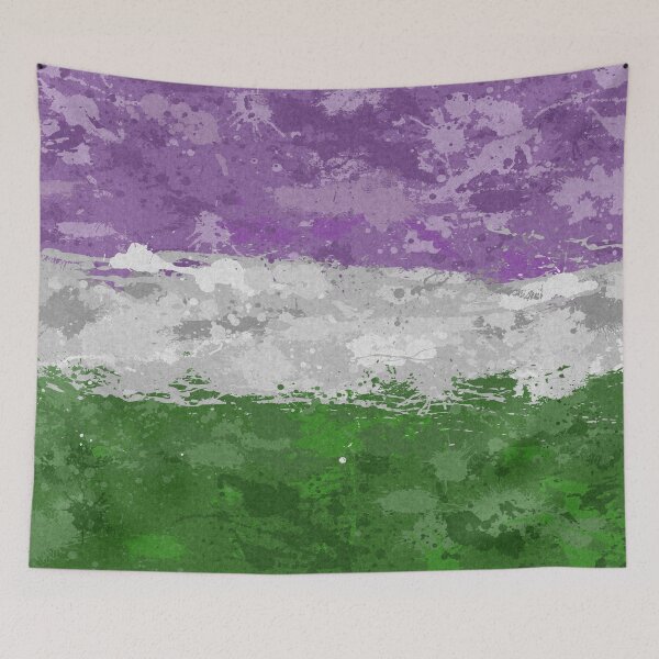 Item preview, Abstract Paint Splatter Genderqueer Pride Flag Pattern designed and sold by LiveLoudGraphic.