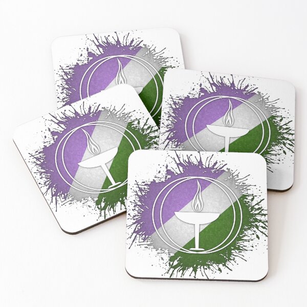 Item preview, Paint Splatter Genderqueer Pride Flag Unitarian Universalism Symbol designed and sold by LiveLoudGraphic.