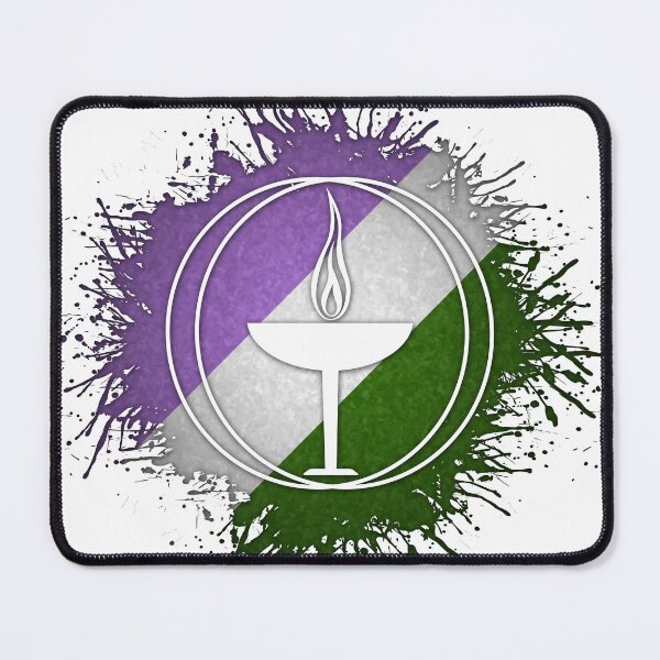 Item preview, Paint Splatter Genderqueer Pride Flag Unitarian Universalism Symbol designed and sold by LiveLoudGraphic.