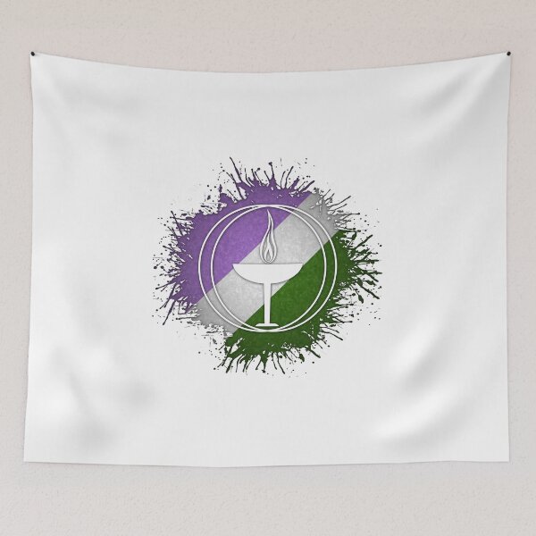 Item preview, Paint Splatter Genderqueer Pride Flag Unitarian Universalism Symbol designed and sold by LiveLoudGraphic.