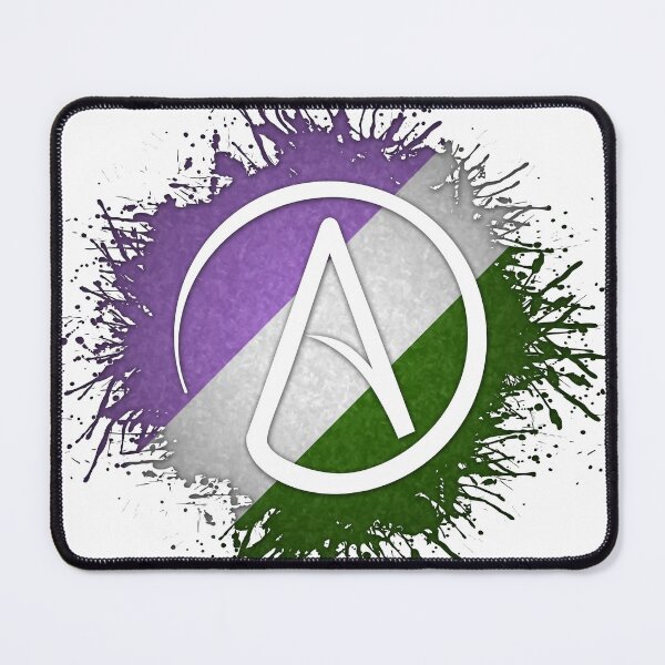 Item preview, Paint Splatter Genderqueer Pride Flag Atheist Symbol designed and sold by LiveLoudGraphic.