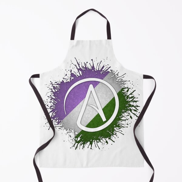 Item preview, Paint Splatter Genderqueer Pride Flag Atheist Symbol designed and sold by LiveLoudGraphic.