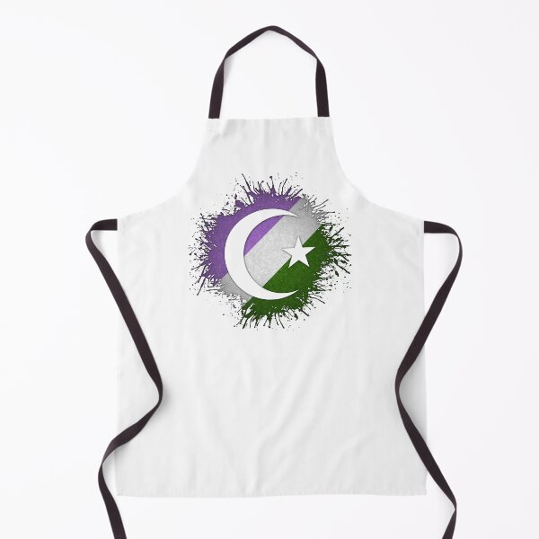 Item preview, Paint Splatter Genderqueer Pride Flag Star and Crescent Symbol designed and sold by LiveLoudGraphic.