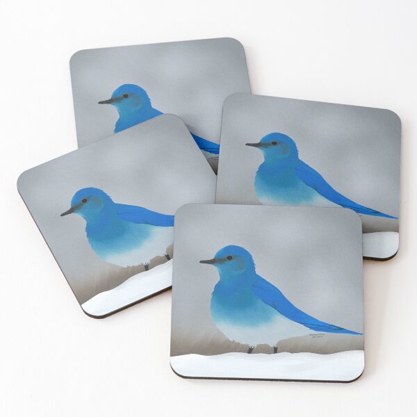 Item preview, Mountain bluebird in snow designed and sold by Blackmoonrose13.