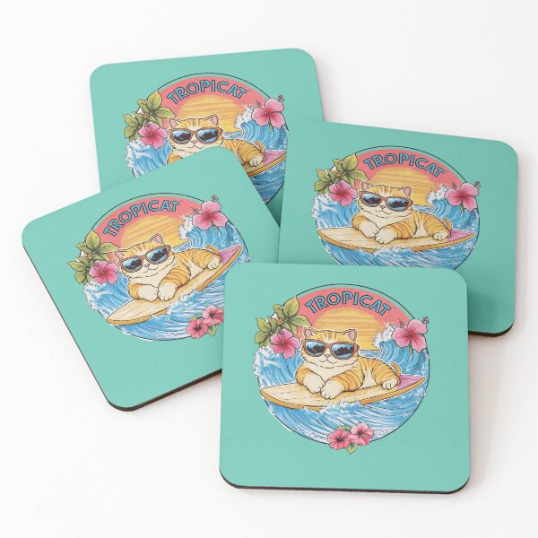 Item preview, TropiCat Surfin Sunset Logo designed and sold by TropiCatArt.