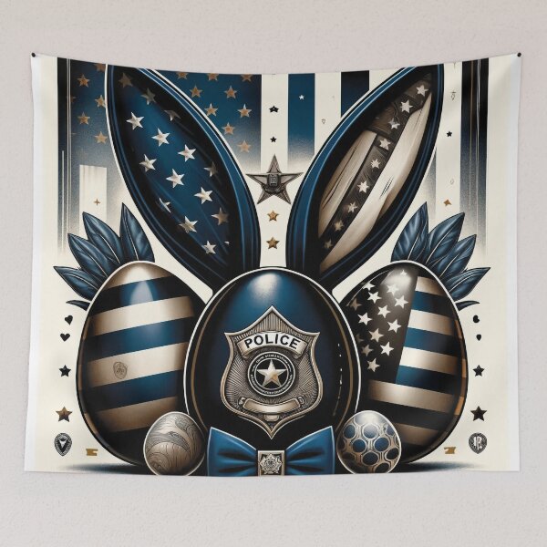 Item preview, Honorable Easter Bunny & Police Badge Design designed and sold by Baharaby.
