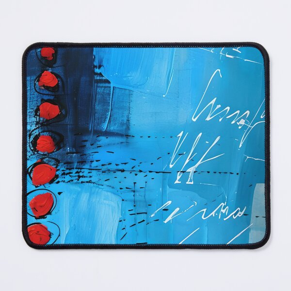 Item preview, Bold Blues & Bright Red Collage – Vibrant Abstract Expression designed and sold by NiobesSkein.