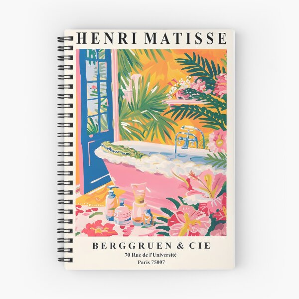 Item preview, Alligator In Bathtub Funny Poster, Mid Century Art, Matisse Print, Pink Bathroom Decor, Tropical Floral Wall Art designed and sold by wrosenthal-st.
