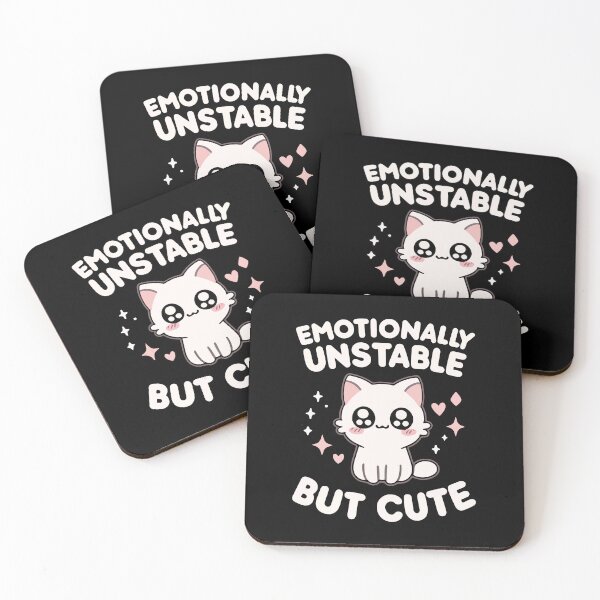 Item preview, Emotionally Unstable But Cute, Funny Cute Cat Humor designed and sold by chantastical.