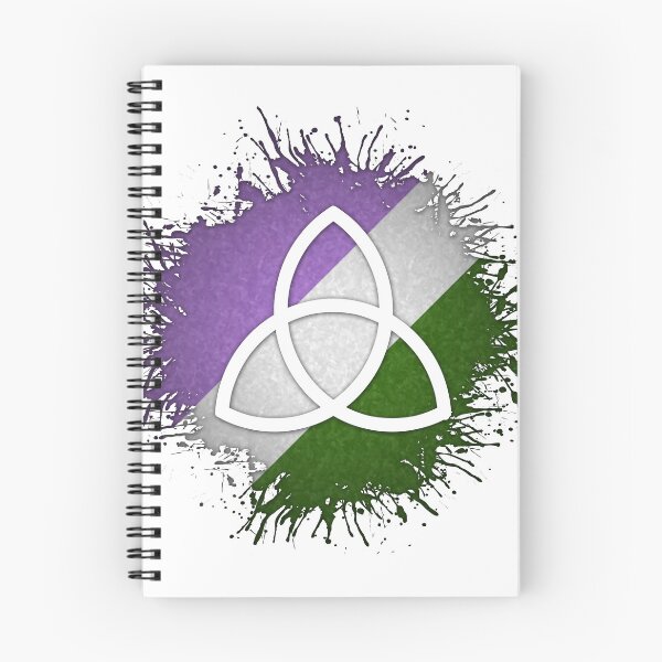 Item preview, Paint Splatter Genderqueer Pride Flag Triquetra Symbol designed and sold by LiveLoudGraphic.