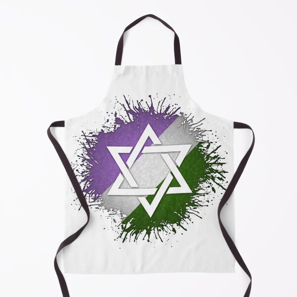 Item preview, Paint Splatter Genderqueer Pride Flag Star of David Symbol designed and sold by LiveLoudGraphic.