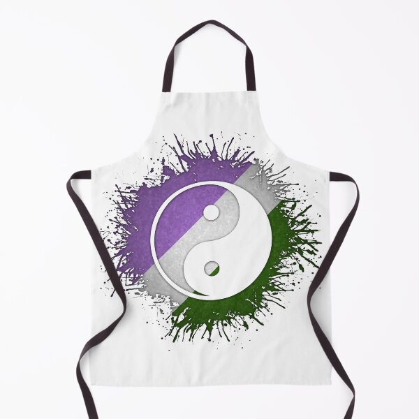 Item preview, Paint Splatter Genderqueer Pride Flag Yin and Yang Symbol designed and sold by LiveLoudGraphic.